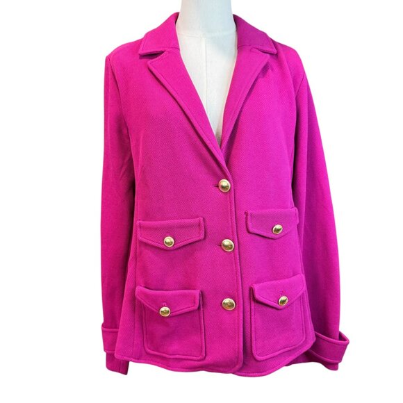 Joan Rivers Vintage Red Carpet Fuchsia Pink Gold Button Jacket – Size L NWOT - Picture 1 of 10